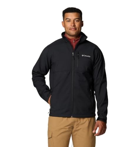 Columbia Mens Ascender Softshell Full Zip Rain Jacket, Black, X-Large