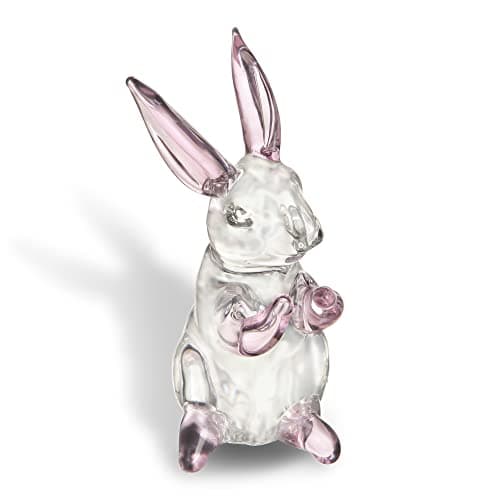 HDCRYSTALGIFTS 3.5inch Crystal Rabbit Bunny Figurine Collectibles Spring Easter Bunny Decorations Glass Art Animal Paperweight Easter Home Decor Creative Gift
