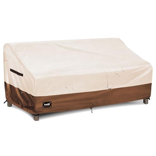 Jin Hrtoyi 3-Seater Outdoor Furniture Covers Waterproof,76"Wx32"Dx31"H Inches Outdoor Couch Cover, Heavy Duty Patio Furniture Covers,Beige&Brown