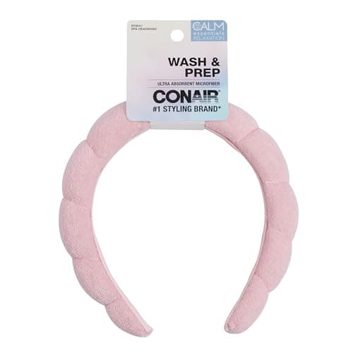 Conair Spa Makeup and Face Washing Headband - Bubble Design - Pink