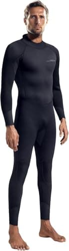 Dark Lightning Full Body Wetsuits for Men,Wet Suit for Men Cold Water Swimming,Mens Diving Surfing Snorkeling Kayaking Triathlon Wetsuit Men,Black,3/2mm, Medium