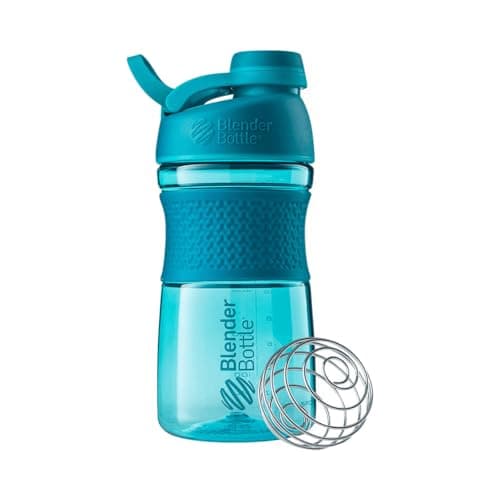 BlenderBottle SportMixer Shaker Bottle Perfect for Protein Shakes and Pre Workout, 20-Ounce, Teal