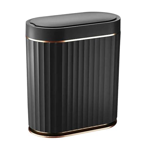 Best Automatic Trash Cans for Bathroom #9 from ELPHECO ELPHECO Black Bathroom Trash Can with Lid 2 Gallon Sensor Trash Bin, Automatic Narrow Garbage Can, Waterproof Smart Trash Can, Slim Motion Sensor Waste Bins for Bathroom, Living Room, Office