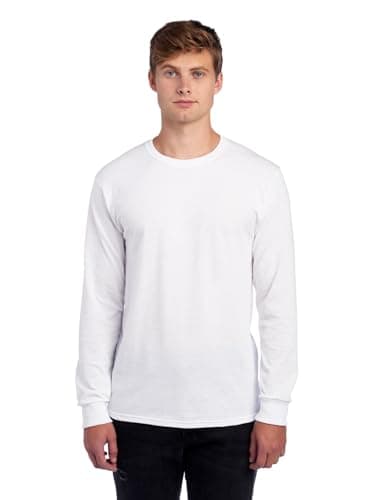 Jerzees Mens Dri-Power Long Sleeve T-Shirt T Shirt, White, Large US