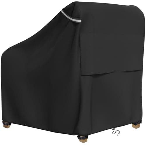 STARTWO Patio Chair Covers Outdoor Furniture Covers Waterproof Fit for 32" Lx 37" W x 36" H, Lounge Deep Seat Cover, Heavy Duty Chair Covers for Lawn Furnitures, Black