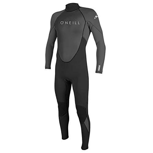 O'Neill Men's Reactor-2 3:2mm Back Zip Full Wetsuit, Lightweight Warmth with Good Flexibility for Surfing, Paddleboarding, Kayaking, Black/Graphite, Large