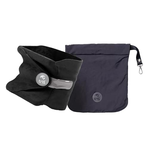 trtl Pillow - Scientifically Proven, Super Soft Neck Support Travel Pillow for Sleeping - Lightweight and Machine Washable - Ergonomic Design for Traveling on Airplanes, Cars, and Trains - Black