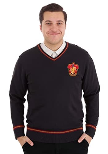 Fun Costumes Harry Potter Gryffindor Uniform Sweater for Adults - S Black