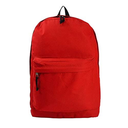 Best Red Backpacks #9 from K-Cliffs K-Cliffs Classic Bookbag Basic Backpack School Bookbag Student Simple Emergency Survival Daypack 18 Inches