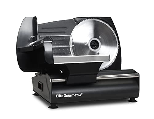 Elite Gourmet EMT-625B Ultimate Precision Electric Deli Food Meat Slicer Removable Stainless Steel Blade, Adjustable Thickness, Ideal for Cold Cuts, Hard Cheese, Vegetables & Bread, 7.5”, Black