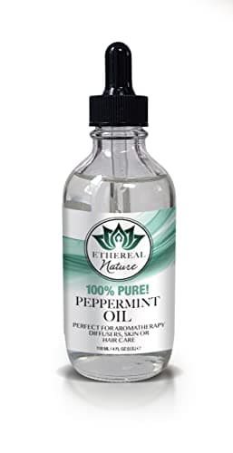 Ethereal Nature 100% Pure! Peppermint Oil – Perfect For Aromatherapy Diffusers, Skin, Nail and Hair Care – Beauty DIY – 4 FL OZ