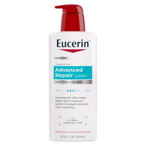 Eucerin Advanced Repair Body Lotion for Very Dry Skin, Unscented Lotion Formulated with Ceramides, 16.9 Fl Oz Bottle
