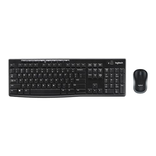 Logitech MK270 Wireless Keyboard And Mouse Combo For Windows, 2.4 GHz Wireless, Compact Mouse, 8 Multimedia And Shortcut Keys, For PC, Laptop - Black