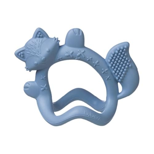 b.Box + Lansinoh Wrist Baby Teether 3m+ | Food-Grade Silicone Teething Toy for Infants | Bracelet-Design for Fewer Drops, Encourages Sensory Exploration, BPA-Free, Dishwasher Safe | Lullaby Blue