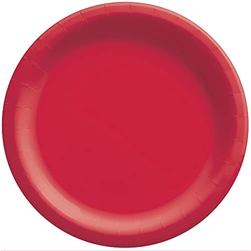 Apple Red Round Paper Plates - 8.5" (Pack Of 20) - Perfect For Parties, Celebrations & Picnics