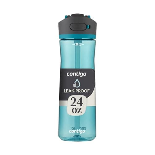 Contigo Ashland 2.0 Leak-Proof Water Bottle with Lid Lock and Angled Straw, Dishwasher Safe, Interchangeable Lid, 24oz, Juniper