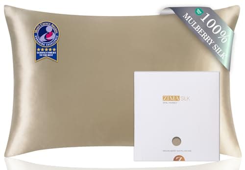 ZIMASILK 100% Pure Mulberry Silk Pillow Cases for Hair and Skin, Soft, Hypoallergenic & Smooth, Both Sides Grade 6A Silk, with Hidden Zipper, Gift for Women Men, 1pc (Queen 20''x30'', Taupe)