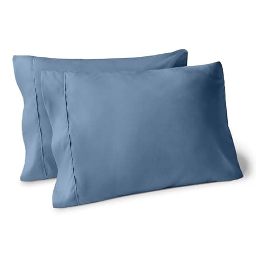 Bare Home Microfiber Pillow Cases - Standard/Queen Size Set of 2 - Cooling Pillowcases - Double Brushed - Coronet Blue Pillowcases 2 Pack - Easy Care (Standard Pillowcase Set of 2, Coronet Blue)