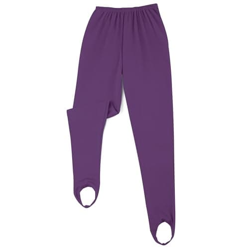 Collections Etc Women's Classic Tapered Leg Stirrup Pants Plum Large