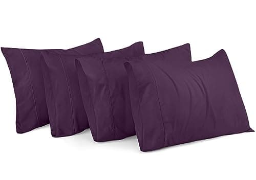 Utopia Bedding Queen Pillow Cases - 4 Pack - Envelope Closure - Soft Brushed Microfiber Fabric - Shrinkage and Fade Resistant Pillow Covers Queen Size 20 X 30 Inches (Purple)