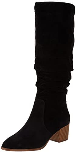Amazon Essentials Women's Tall Block Heel Boots, Black, 7.5