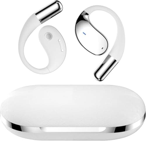 ZIDOXING Ear (Open) Open-Ear Headphones, Earbuds with Earhooks, BT 5.3, Clear Voice Technology with 2 Mics, Fast Charging, Compatible with iPhone & Android -White 9