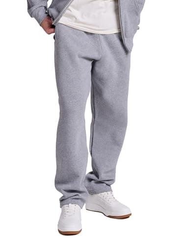 Russell Athletic Men's Dr-Power Fleece Open Bottom Pocket Pant, Oxford, Large , grey