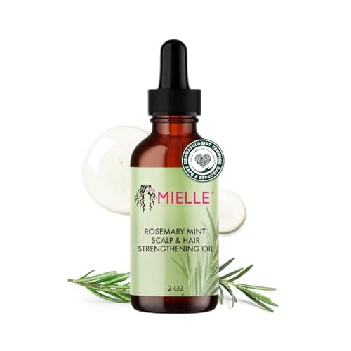 Mielle Organics Rosemary & Mint Hair Oil - Strengthening Biotin Oil Infused Frizzy & Damaged Hair Care - Split Ends & Dry Scalp Treatment to Support Longer, Healthier Strands, 2oz