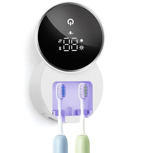 Toothbrush Holders for Bathroom, WONICO Toothbrush Sanitizer Holder, Tooth Brush Wall-Mounted Cleaner Organizer with Auto-Inductive Cover, Air Drying Fits Most Electric, Manual and Kids’ Toothbrushes