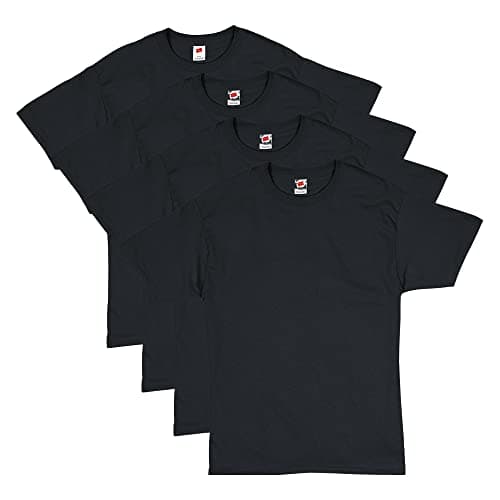 Hanes mens Essentials Short Sleeve T-shirt Value Pack (4-pack) athletic t shirts, Black, 3X-Large US