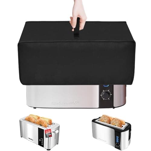 NUENSS-ROR Toaster Cover Waterproof Heat-Resistant Dustproof Protective Cover Case Heavy Duty Cover for Mueller UltraToast Toaster 4 Slice MT-110ss/Elite Gourmet ECT-3100 Long Slot 4 Slice Toaster