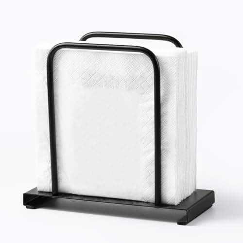 WIVKFML Napkin Holder, Modern Standing Paper Napkin Holders for Kitchen Dining Table, Metal Napkin Storage for All Dining Room Decors, Black