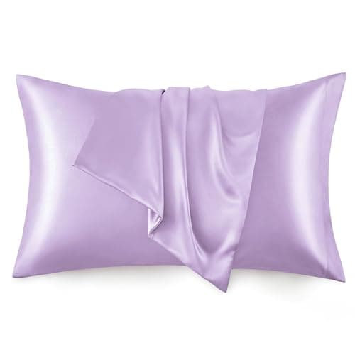 Love's cabin Satin Pillowcase for Hair and Skin (Light Purple, 20x30 inches) Similar to Silk Pillow Cases, Pillow Cases Queen Size Set of 2 - Satin Cooling Pillow Covers with Envelope Closure