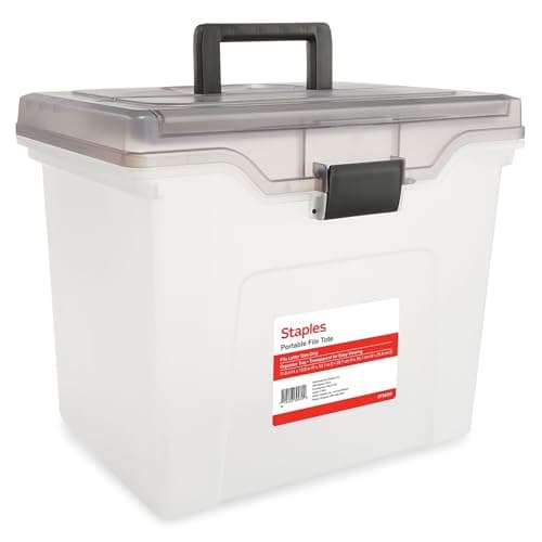 Staples Portable File Tote, Letter Size, Clear (ST58298)