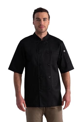 Chef Works Unisex Volnay Chef Coat, Black, Large