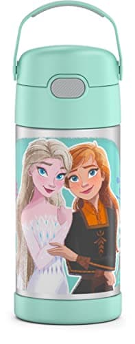 THERMOS FUNTAINER Water Bottle with Straw - 12 Ounce - Kids Stainless Steel Vacuum Insulated Water Bottle with Lid, Frozen 2