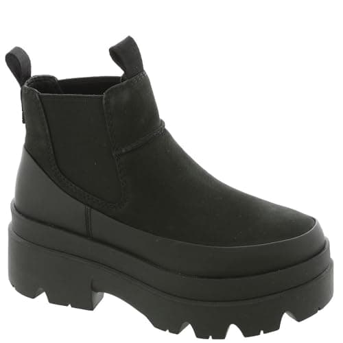 UGG Women's Brisbane Chelsea Boot, Black Leather, 8.5