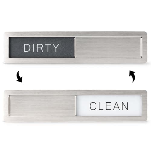 KitchenTour Dishwasher Magnet Clean Dirty Sign, Premium Stainless Steel Clean Dirty Magnet for Dishwasher Funny, Strong Magnet Non-Scratch Dishwasher Sign Kitchen Decor and Accessories
