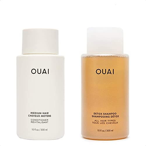 OUAI Clarifying Bundle - Detox Shampoo & Conditioner for Strengthening, Adding Shine & Removing Buildup (10 Oz)