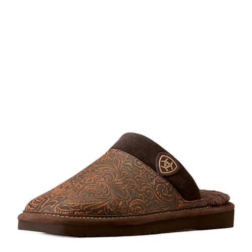ARIAT Men's Silversmith Warm Soft Slippers, Brown, 11