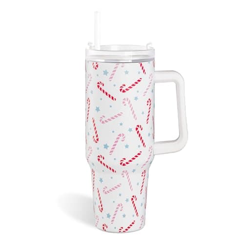 IchDich Chritsmas Tumbler, Christams Gifts for Women 40 oz Tumbler with Handle and Straw Stainless Steel Insulated Cup Travel Mug Water Bottle