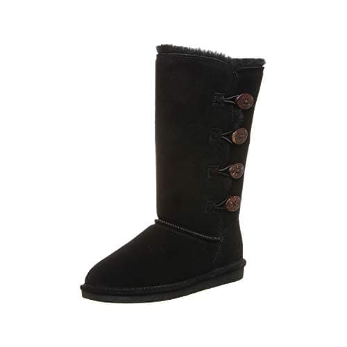 BEARPAW Women's Lori Black Size 9 | Women's Boot Classic Suede | Women's Slip On Boot | Comfortable Winter Boot