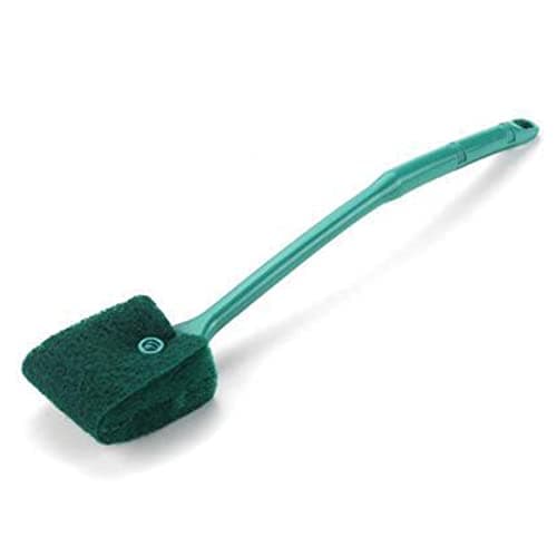 Aquarium Algaes Scraper Double Sided Sponge Brush Scrubber 16 Inch Long Handle for Glass Fish Tanks