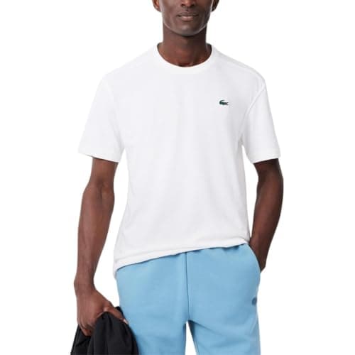 Lacoste Men's Ultra Dry Cotton T-Shirt, White, Large