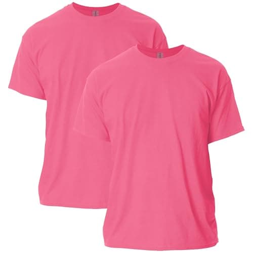 Gildan Adult Ultra Cotton T-Shirt, Style G2000, Multipack, Safety Pink (2-Pack), Medium