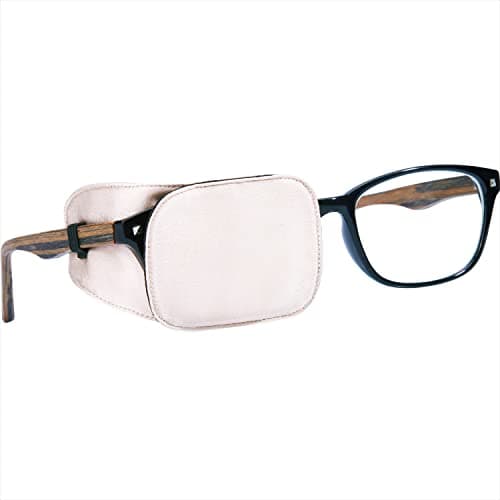 Astropic Silk Eye Patch for Adults Kids Glasses to Cover Either Eye (Medium, Creamy Beige)