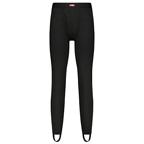 Wrangler - Mens Thermal Long Underwear with Stirrups (Medium) Long Johns for Men Black