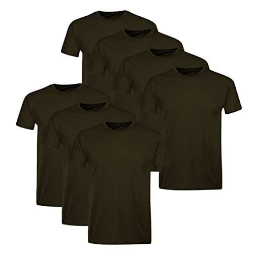 Hanes Men's Cotton, Moisture-Wicking Crew Tee Undershirts, Multi-Packs, Black-7 Pack, Medium