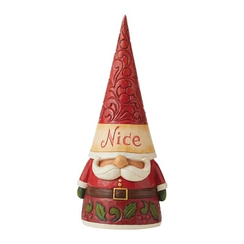 Enesco Jim Shore Heartwood Creek Christmas Gnome Naughty and Nice Double-Sided Figurine, 8.27 Inch, Multicolor, Red
