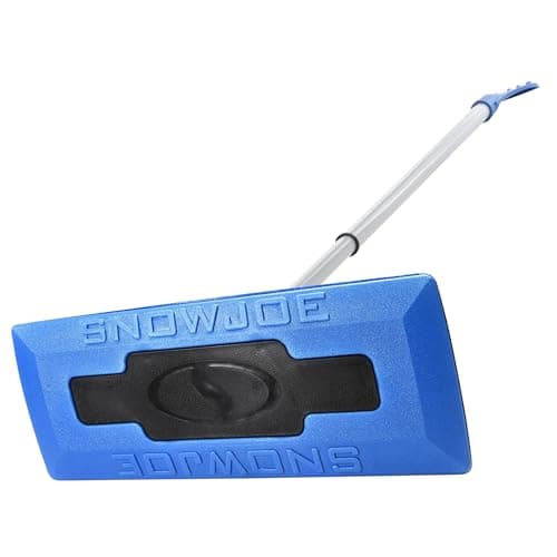 Snow Joe Windshield Ice Scraper, Car Window Snow Removal Broom for Winter, Blue